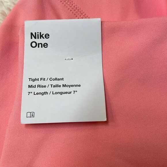 Nike Women’s Pink Tight Fit Mid-Rise 7” Length Dri-fit Shorts Sz XL - Picture 3 of 8